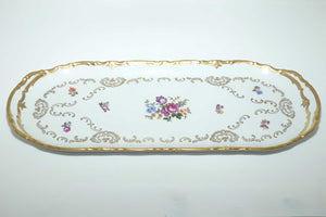 Reichenbach Germany floral and gilt oval tray | #1