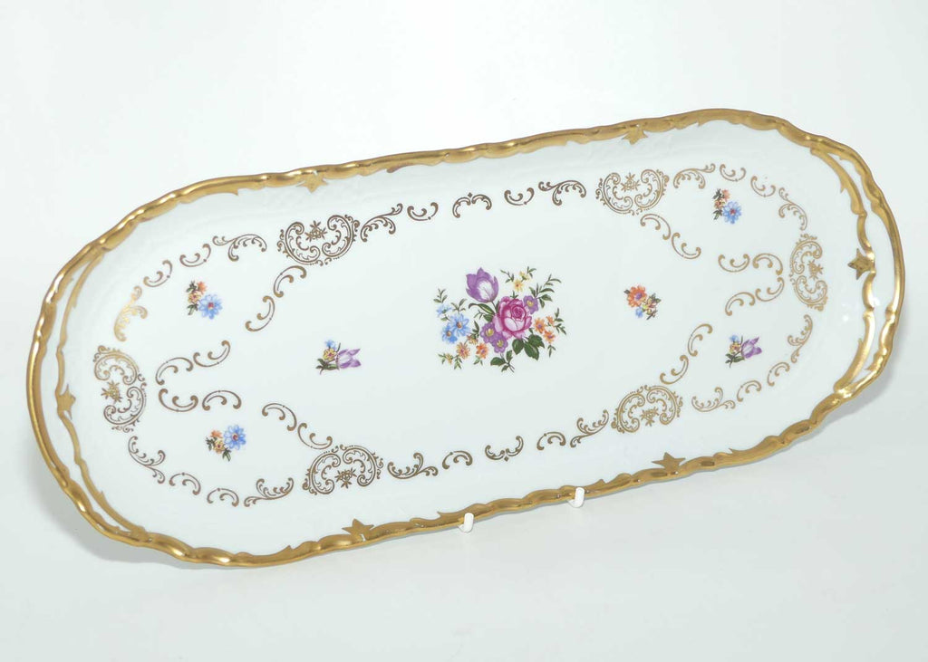 Reichenbach Germany floral and gilt oval tray | #2