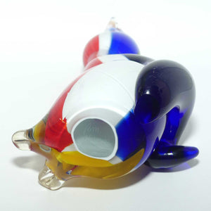 Large Murano Glass Tricolour Cat figure | Signed to base