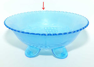 Vintage Fenton Carnival Glass | Stretch Celeste Blue Grape and Cable bowl | blemish