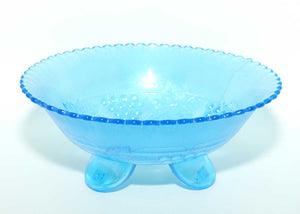 Vintage Fenton Carnival Glass | Stretch Celeste Blue Grape and Cable bowl | blemish