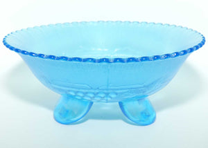 Vintage Fenton Carnival Glass | Stretch Celeste Blue Grape and Cable bowl | blemish