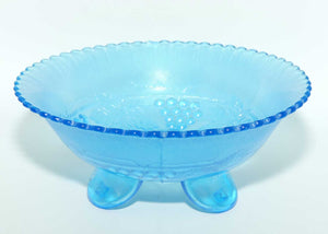 Vintage Fenton Carnival Glass | Stretch Celeste Blue Grape and Cable bowl | blemish