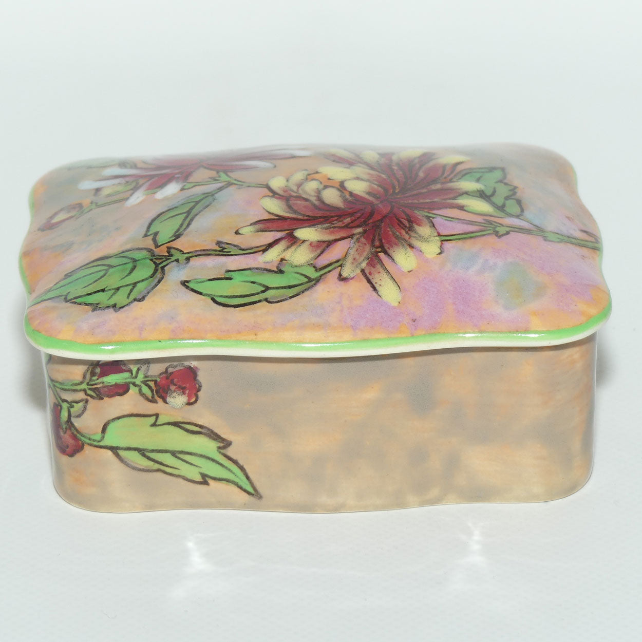 Royal Doulton Chrysanthemum rectangular trinket box D6299