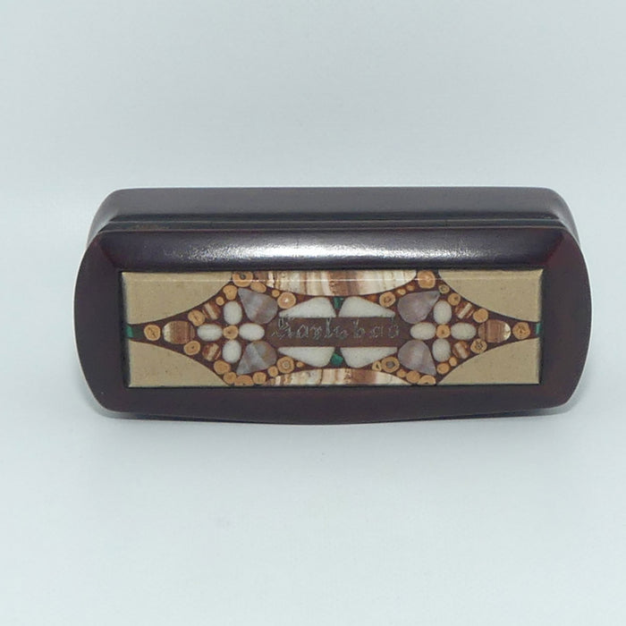 High Quality Pietra Dure lidded trinket box | stud box | Carlsbad