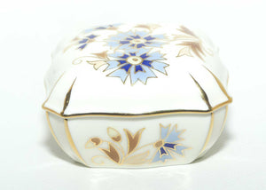 Zsolnay Hungary trinket box | Cornflower pattern