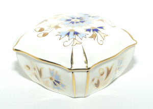 Zsolnay Hungary trinket box | Cornflower pattern