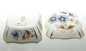 Zsolnay Hungary trinket box | Cornflower pattern