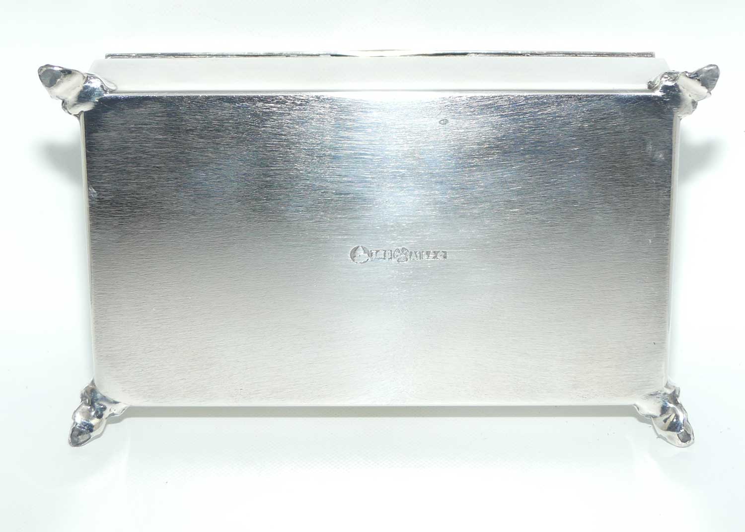 Finely decorated Silver Plated on Copper cedar lined trinket or cigarette box