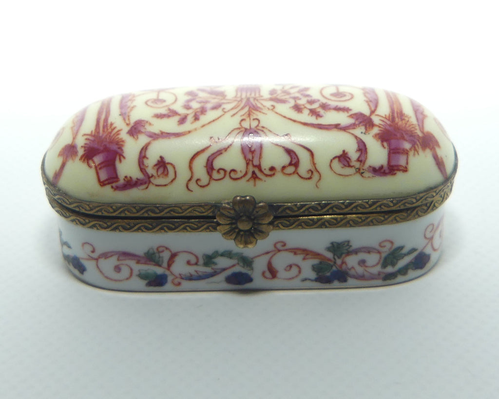 Meissen Ormolu Hinged hand painted needle box | Etui