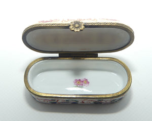 Meissen Ormolu Hinged hand painted needle box | Etui