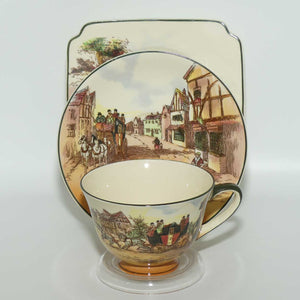 Royal Doulton Old English Coaching Scenes tea trio D6393