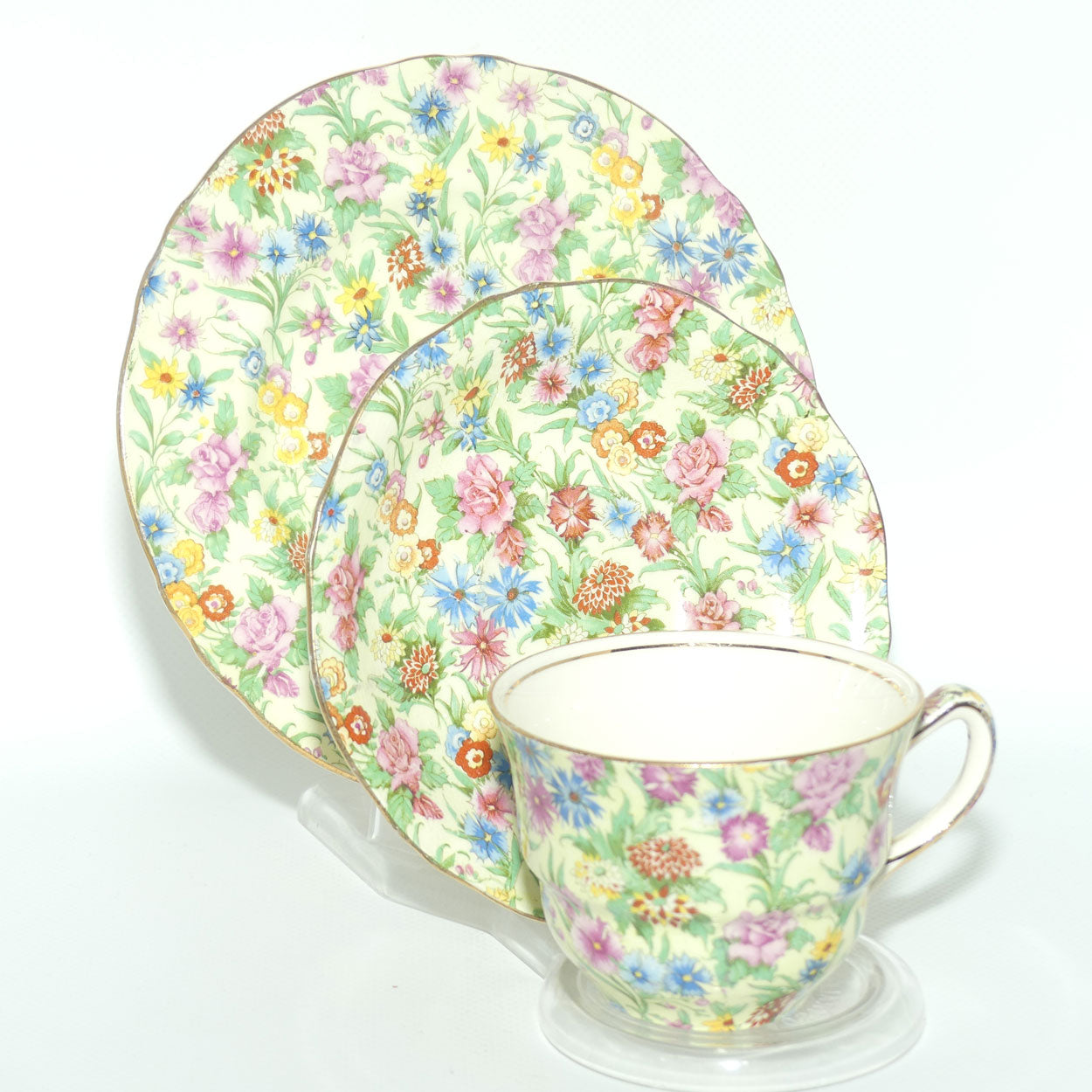 Royal Winton Chintz Kew pattern tea trio | Round plate