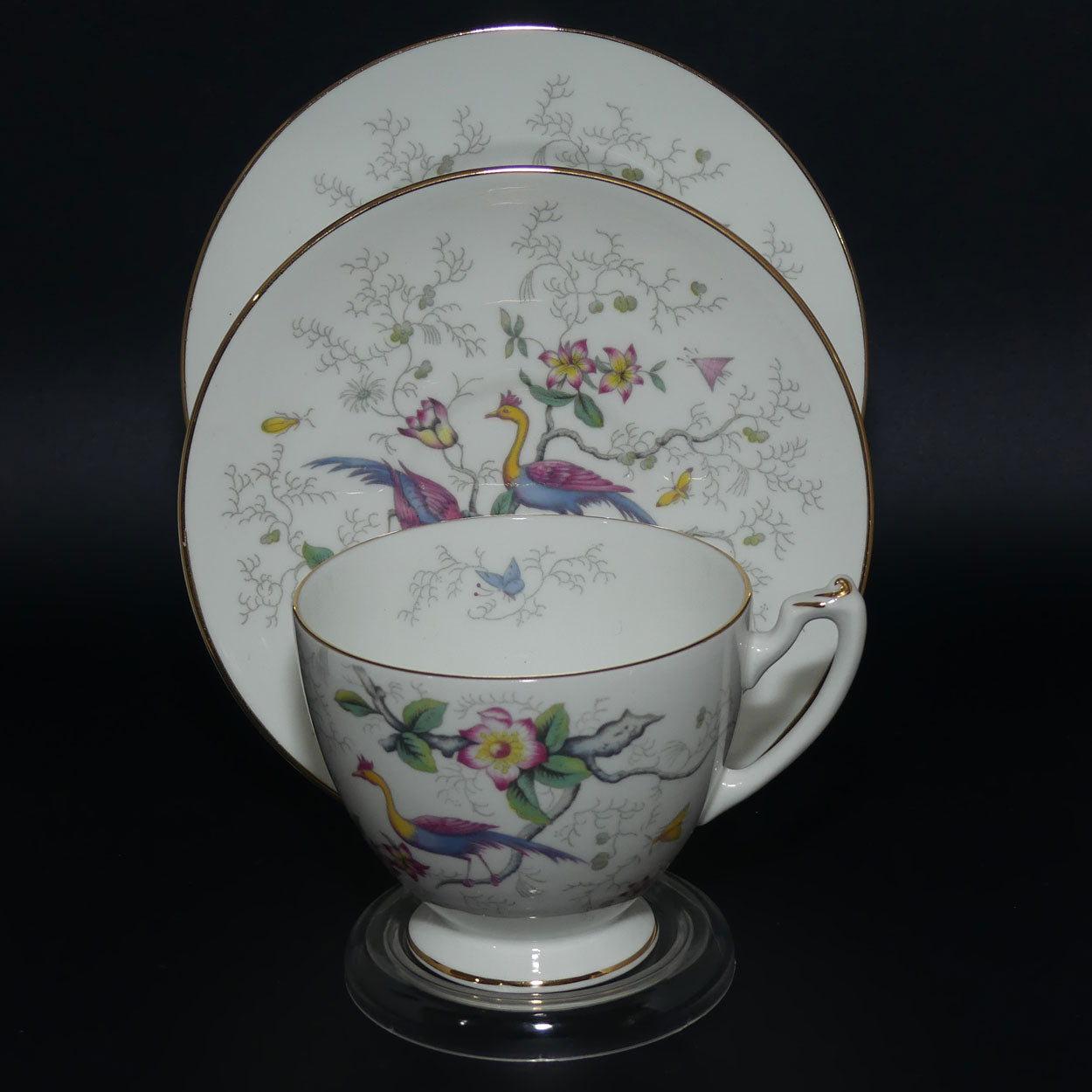 Coalport Bone China | Tulip Tree pattern | tea trio