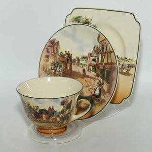 Royal Doulton Old English Coaching Scenes tea trio D6393