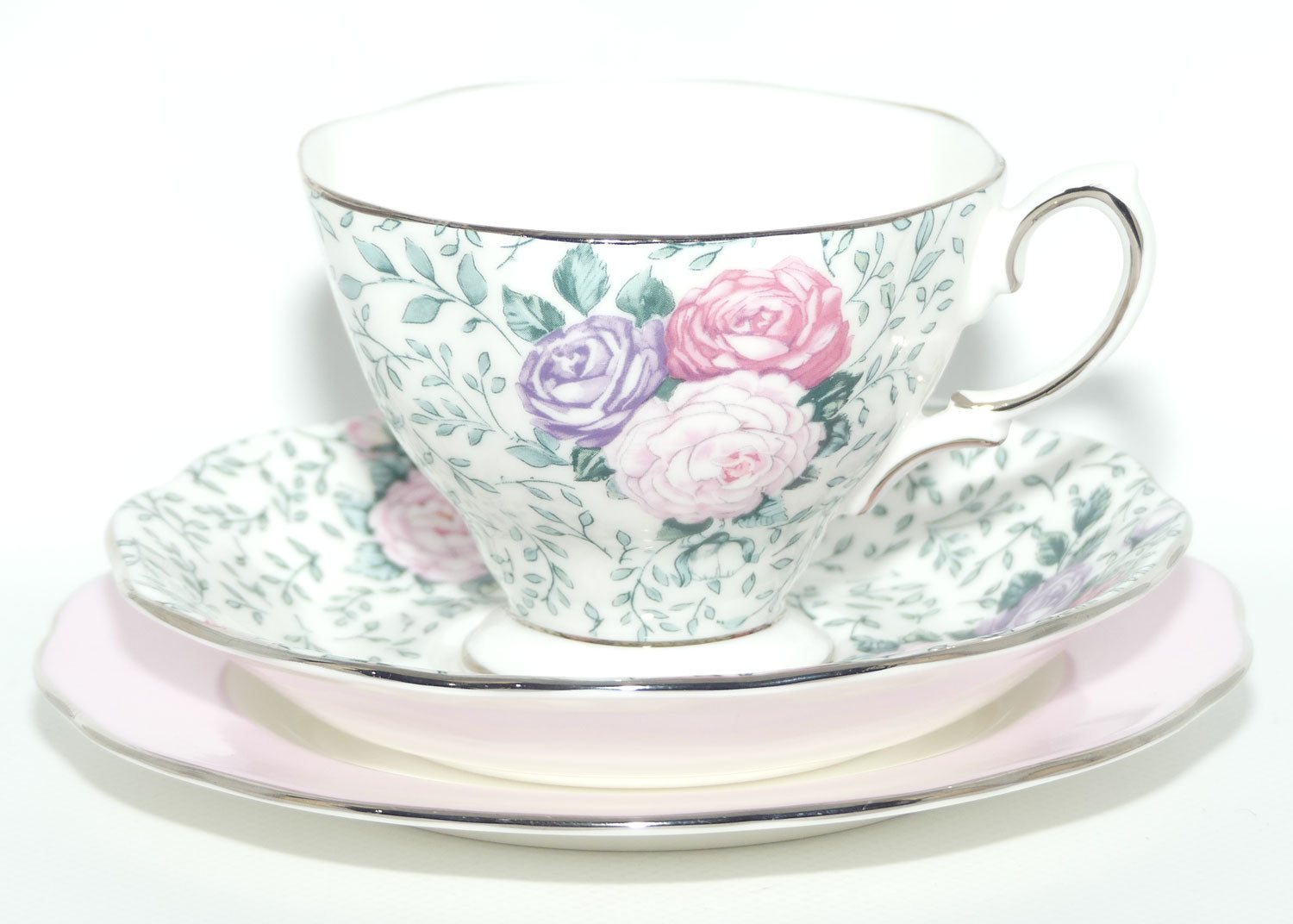 Royal Albert Bone China England Rose Garland trio | later stamp