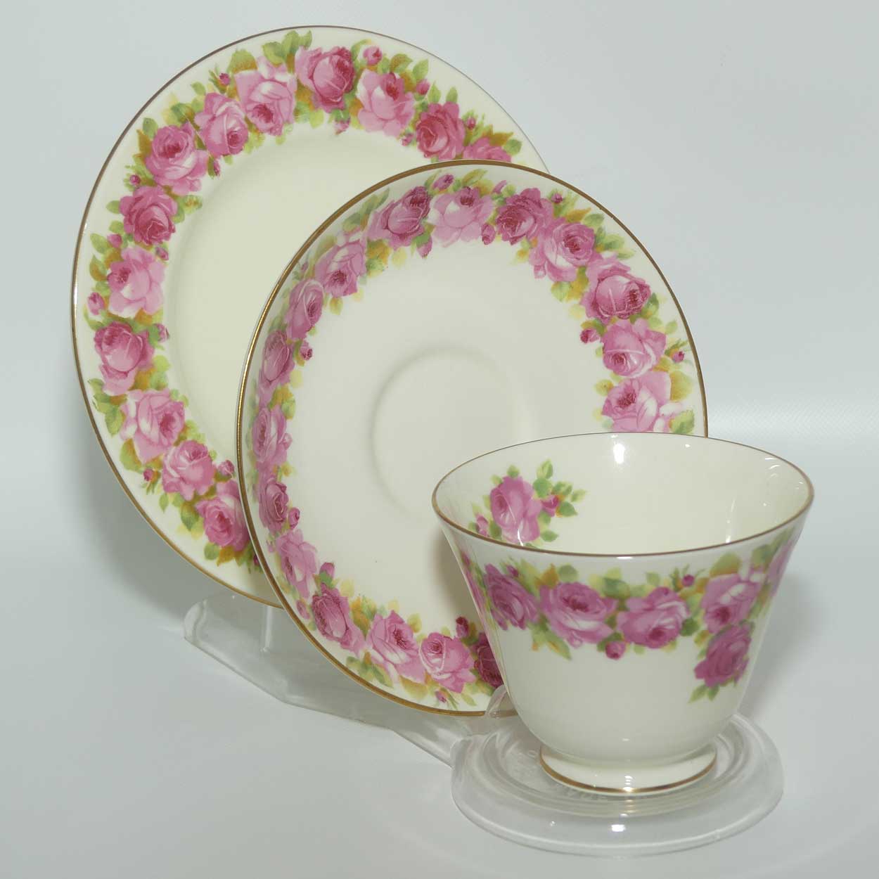 Royal Doulton Raby Rose pattern trio | V2339