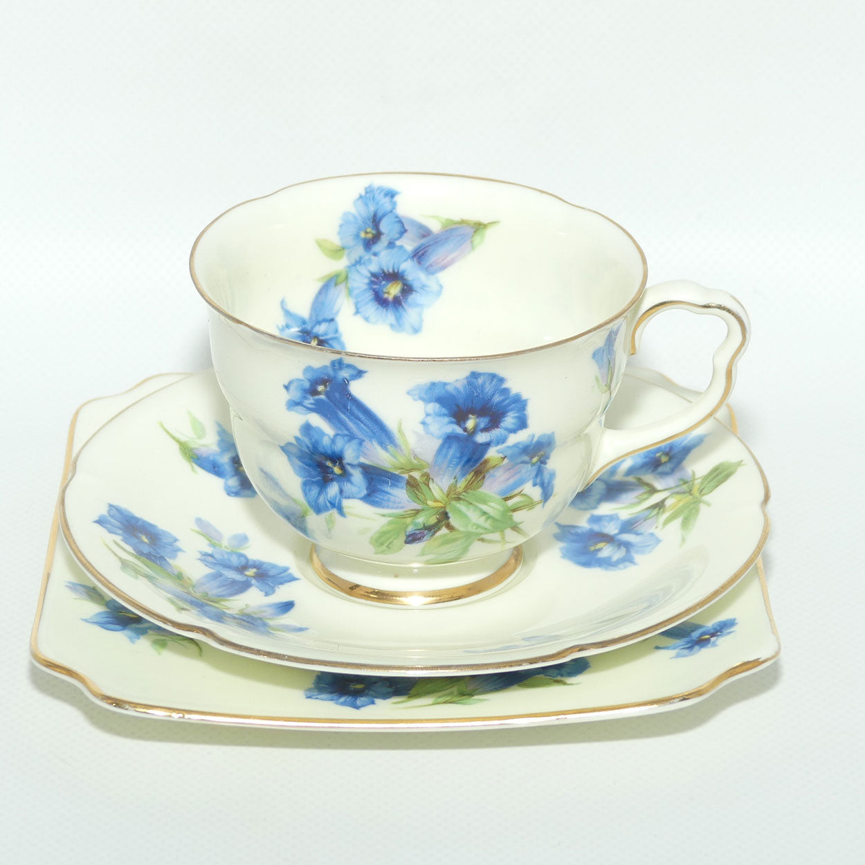 Royal Doulton Gentian pattern V1911 | tea trio