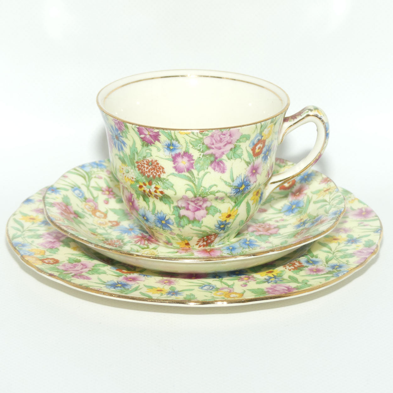 Royal Winton  Chintz Kew pattern tea trio | Round plate