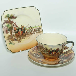 Royal Doulton Old English Coaching Scenes tea trio D6393