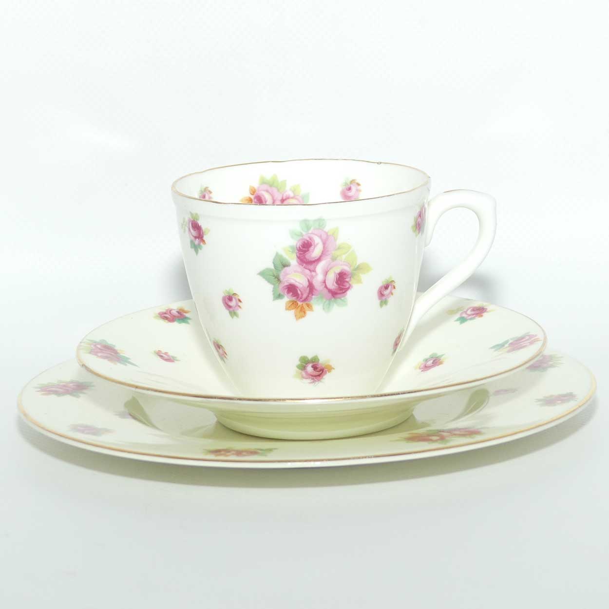 Royal Doulton Rosebuds pattern trio | Bone China body