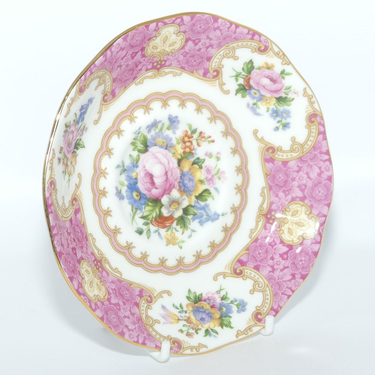 Royal Albert Bone China Lady Carlyle trio | Pink | Malvern | © 1944 Royal Albert Ltd