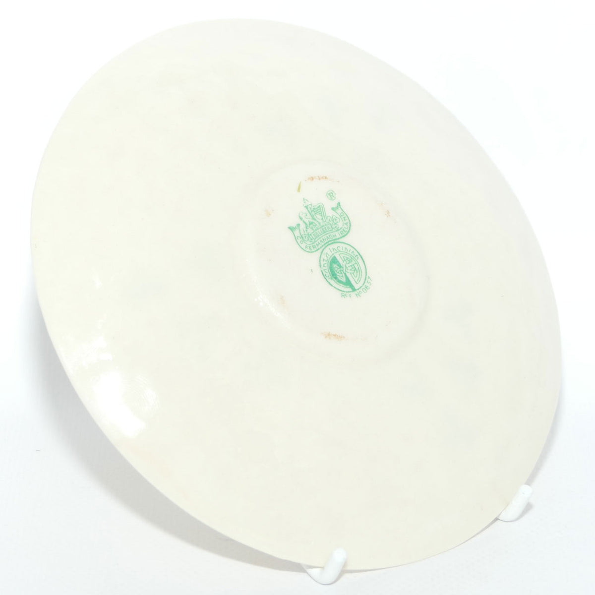 Belleek Shamrock Basket Weave trio | 2nd Green mark
