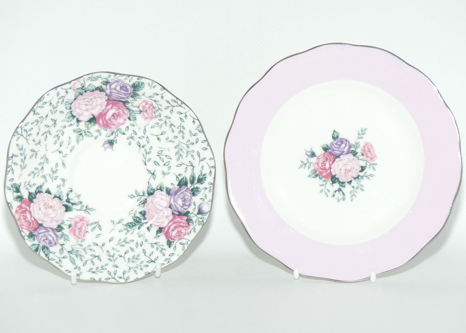 Royal Albert Bone China England Rose Garland trio | later stamp