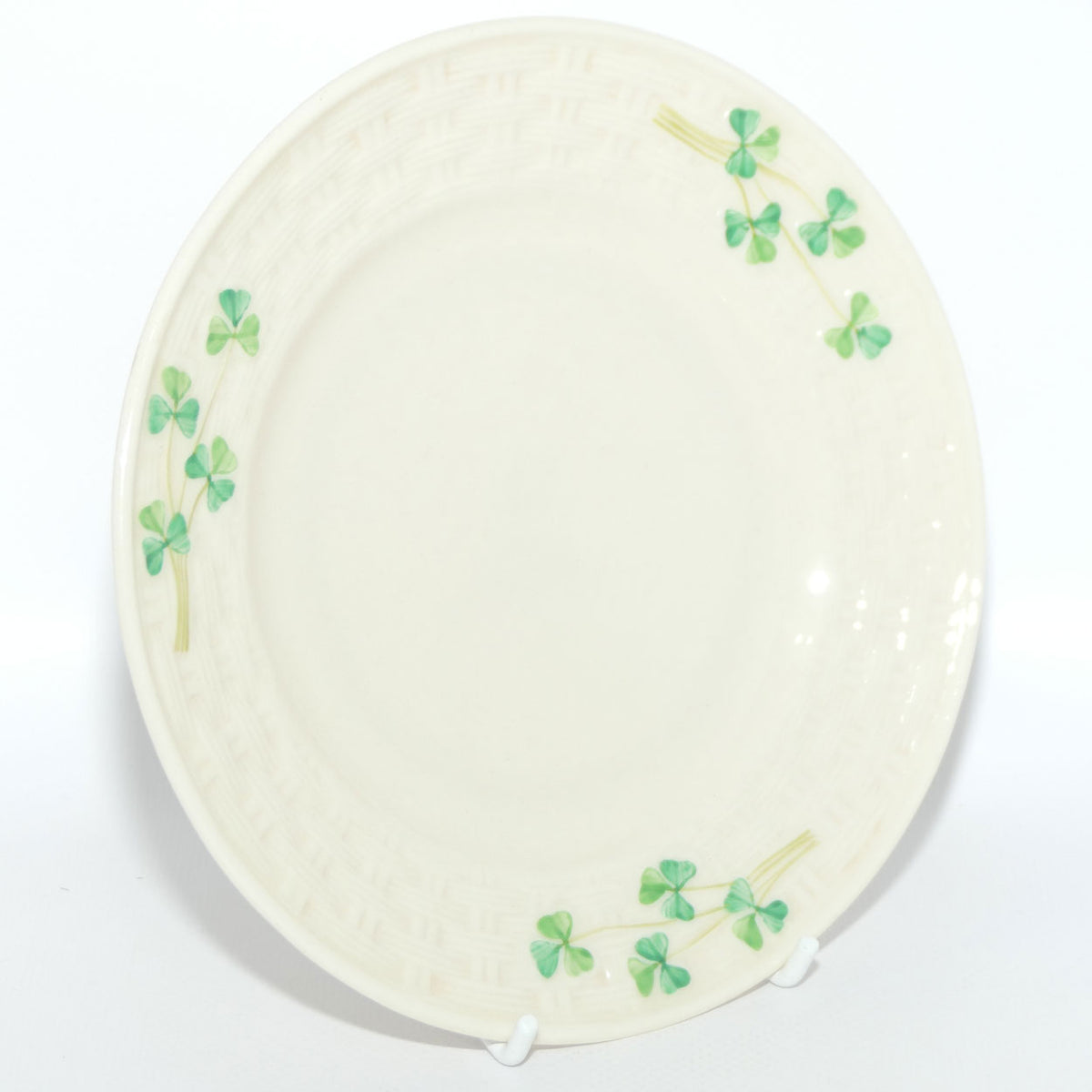 Belleek Shamrock Basket Weave trio | 2nd Green mark