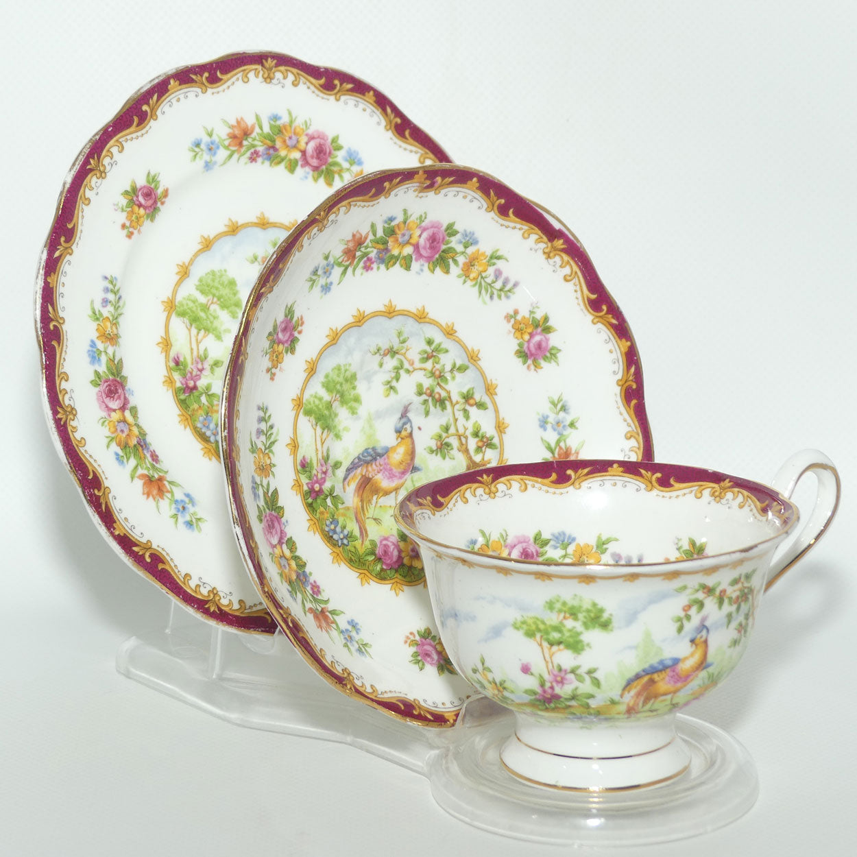 Royal Albert Bone China Chelsea Bird trio | Red Trim | #2