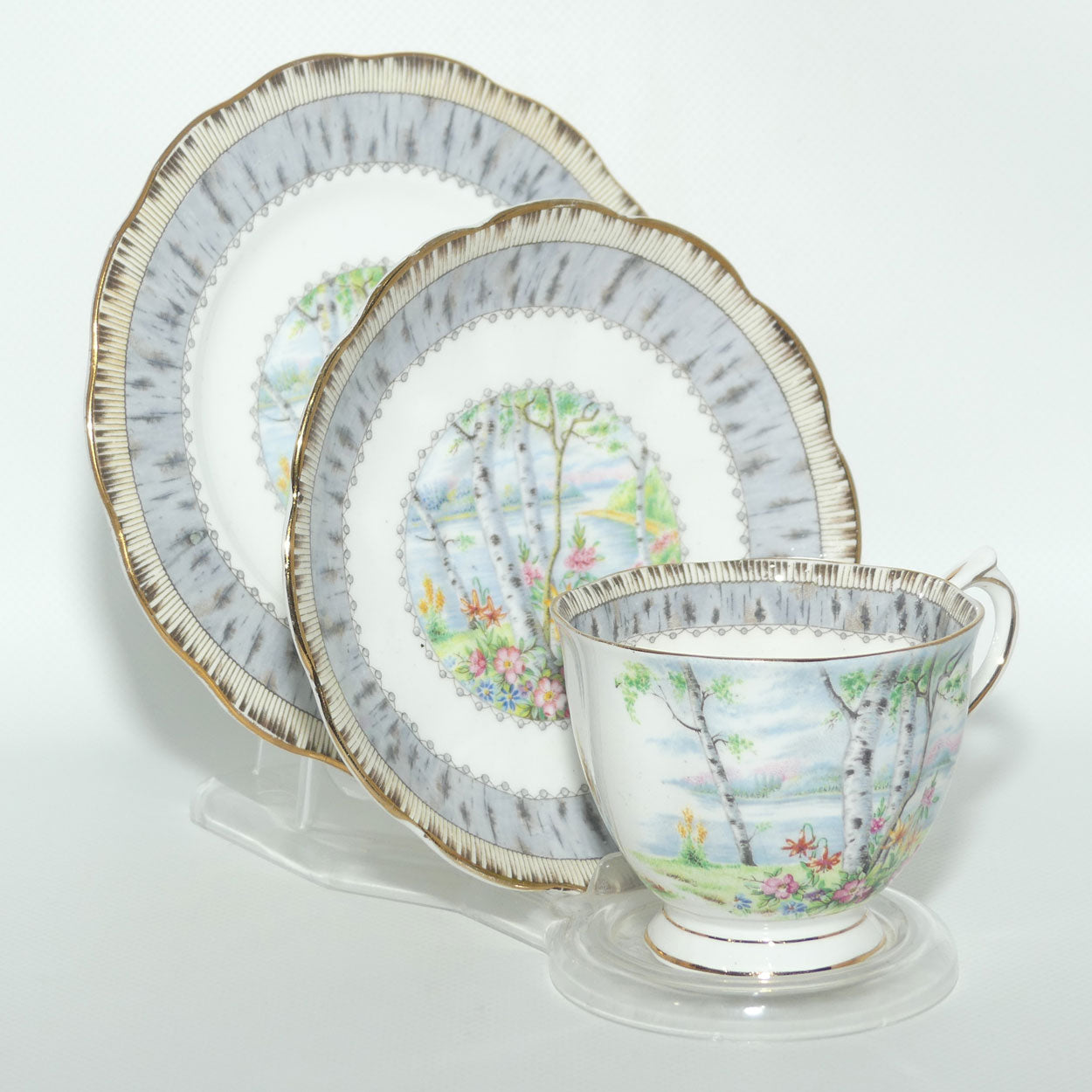 Royal Albert Bone China Silver Birch trio | #2