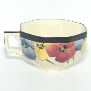 Royal Doulton Pansy with Black Border D4049 | tea trio | #2