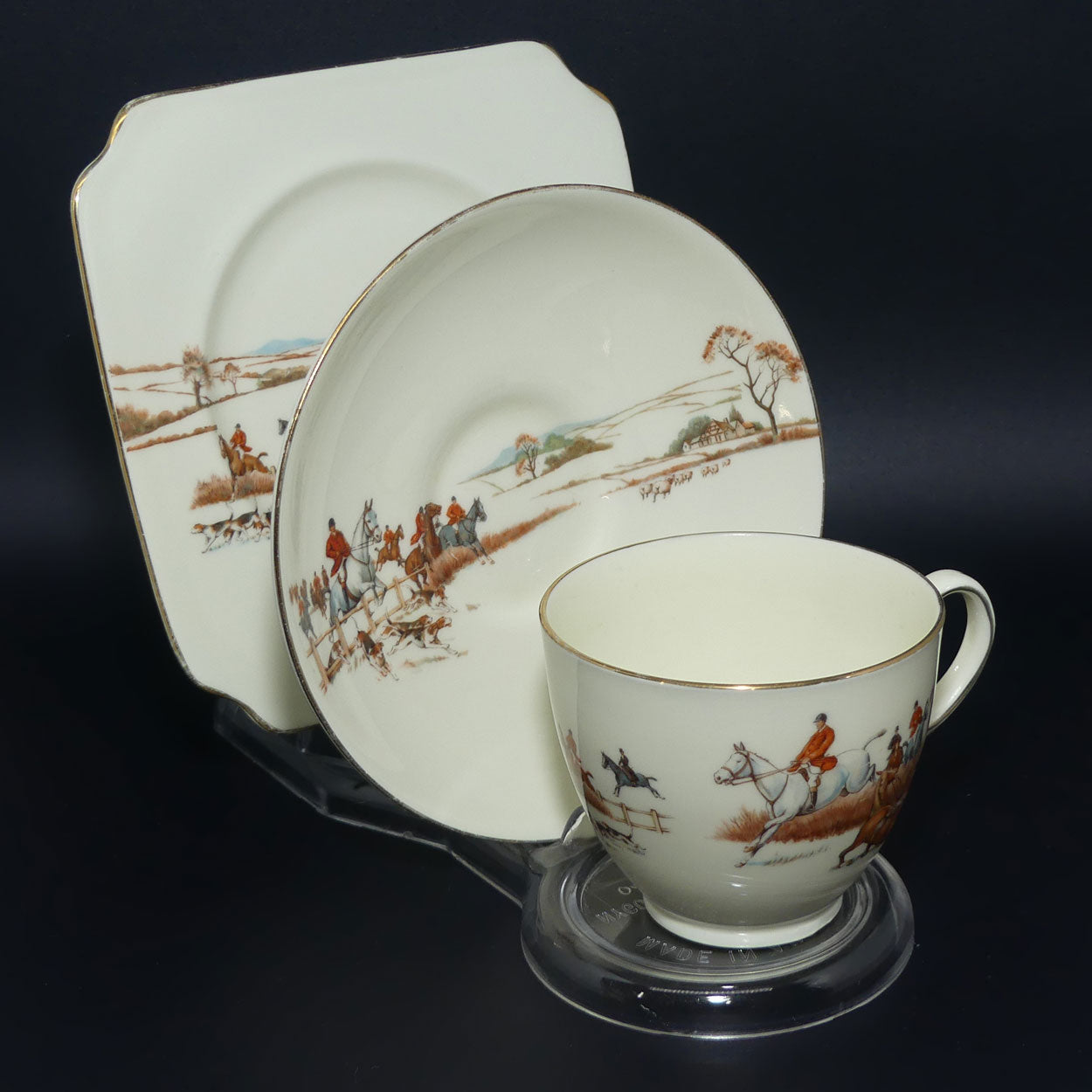 Royal Doulton Fox Hunting V1474 | Trio #3 | rare White Ground