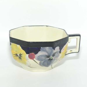 Royal Doulton Pansy with Black Border D4049 | tea trio | #3