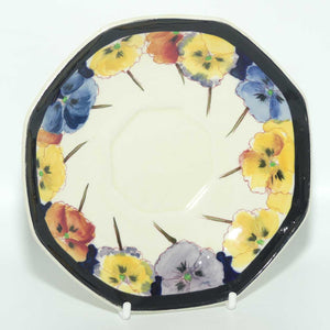 Royal Doulton Pansy with Black Border D4049 | tea trio | #3