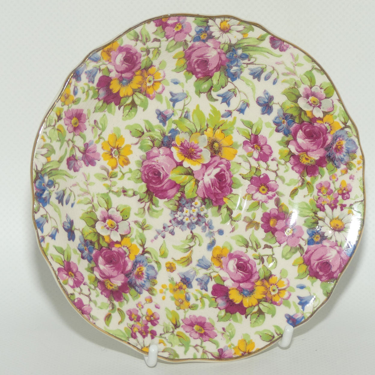 Royal Winton Summertime Chintz tea trio | Square Plate | #3
