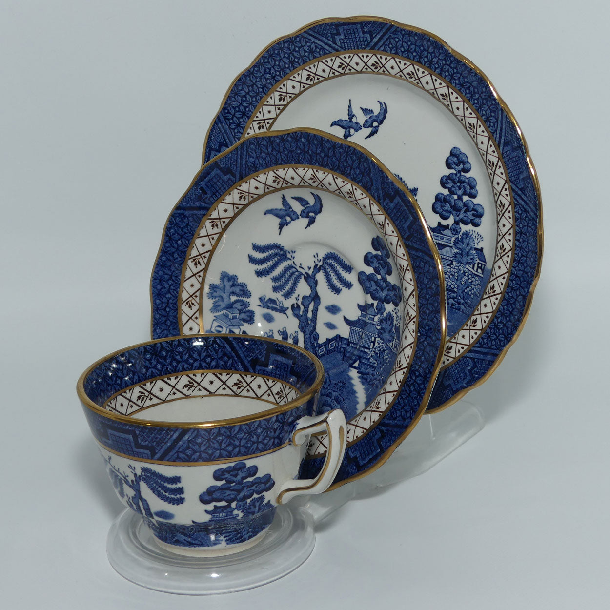 Booths Real Old Willow A8025 | tea trio | age toned