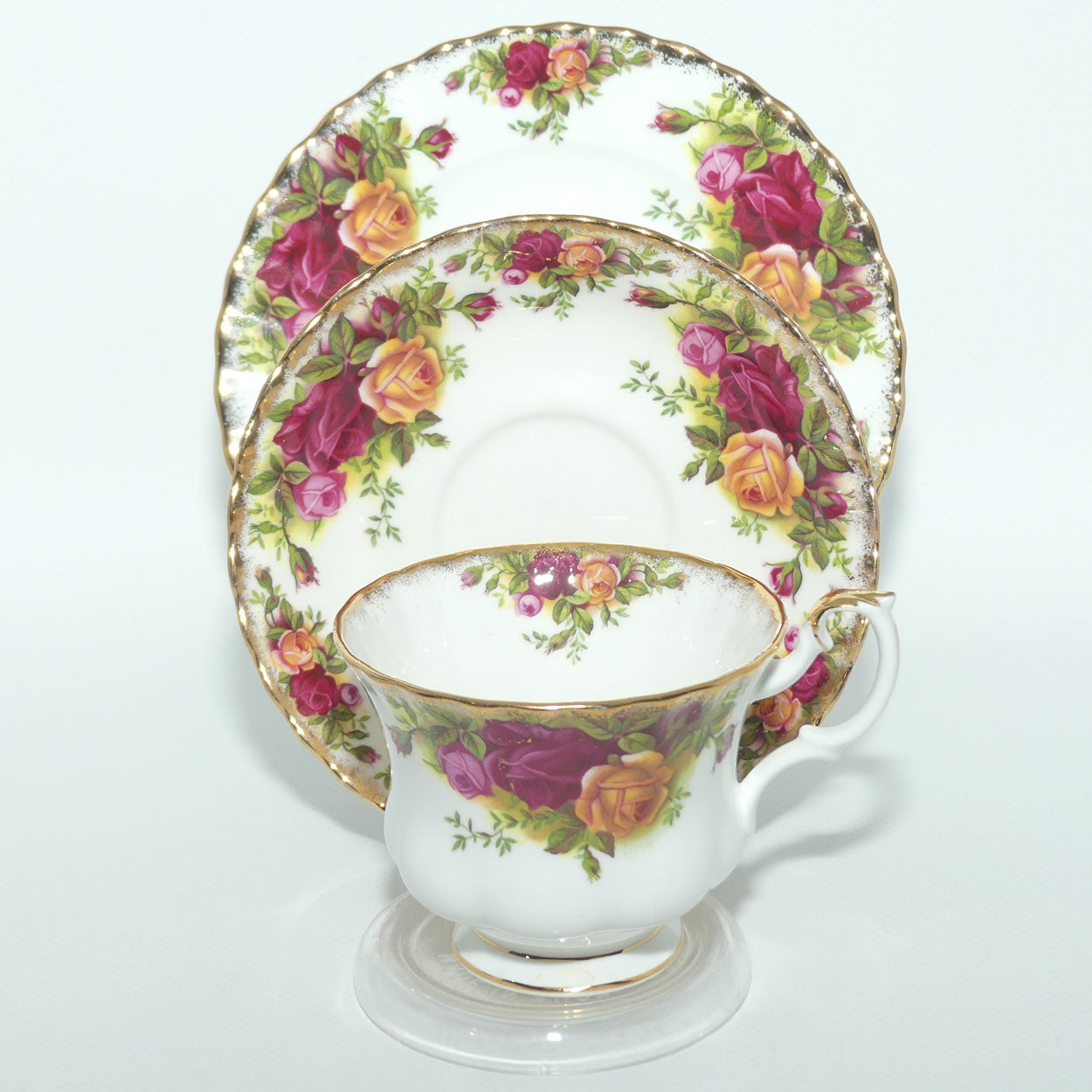 Royal Albert Bone China England Old Country Roses trio | Early backstamp