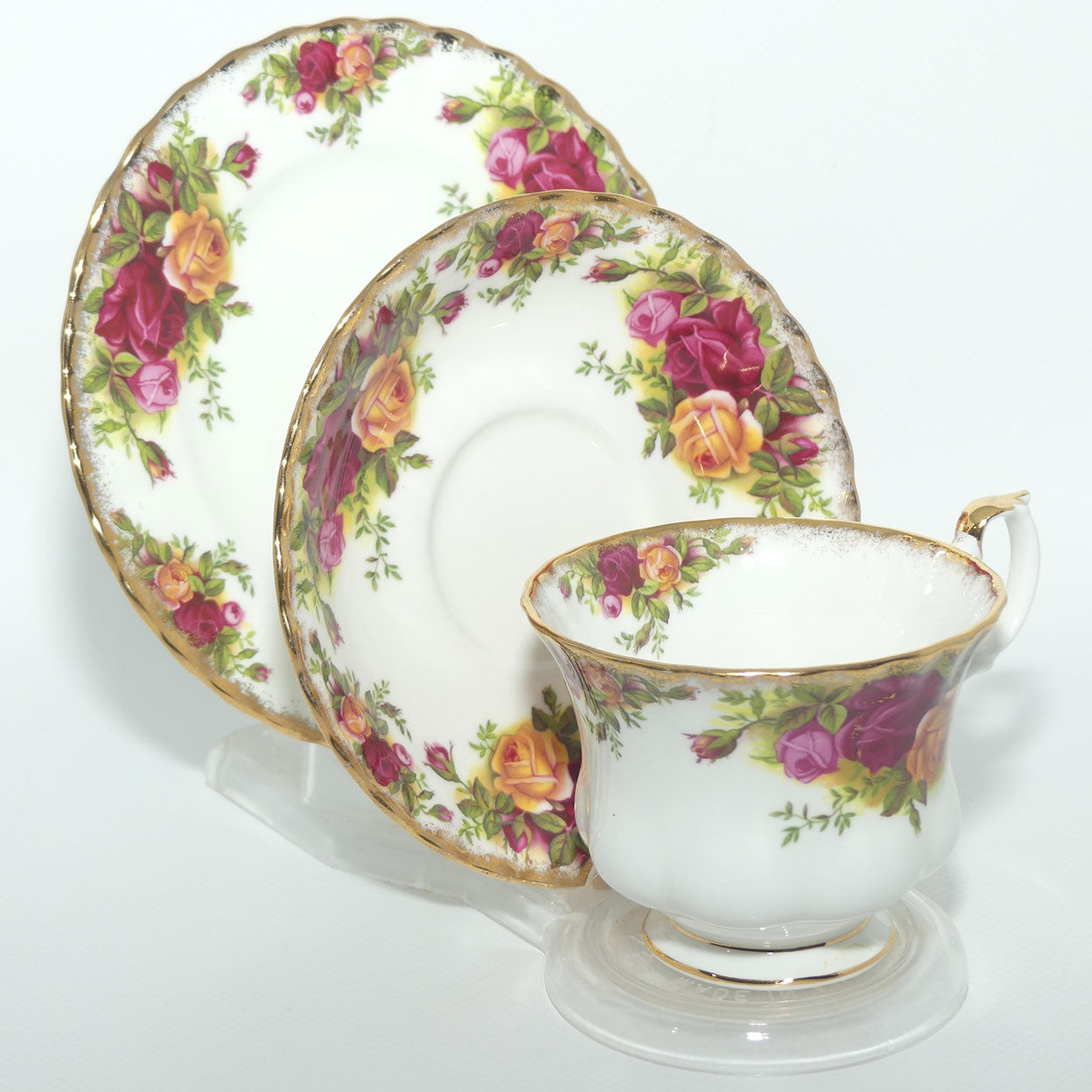 Royal Albert Bone China England Old Country Roses trio | Early backstamp