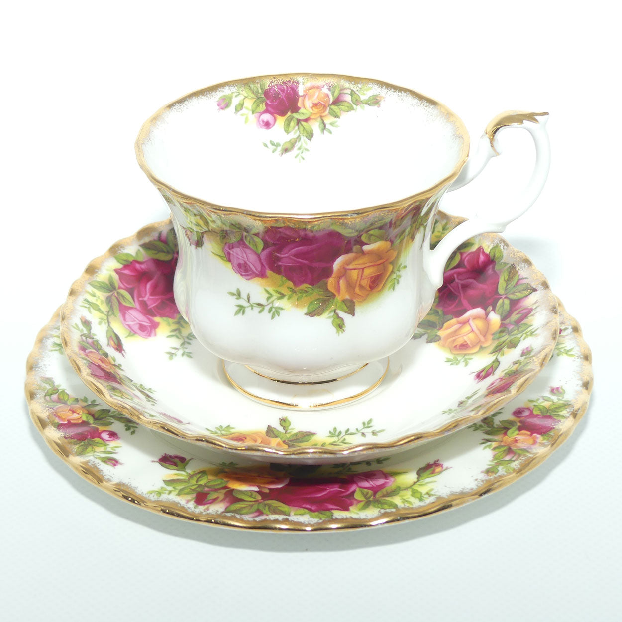 Royal Albert Bone China England Old Country Roses trio | Early backstamp