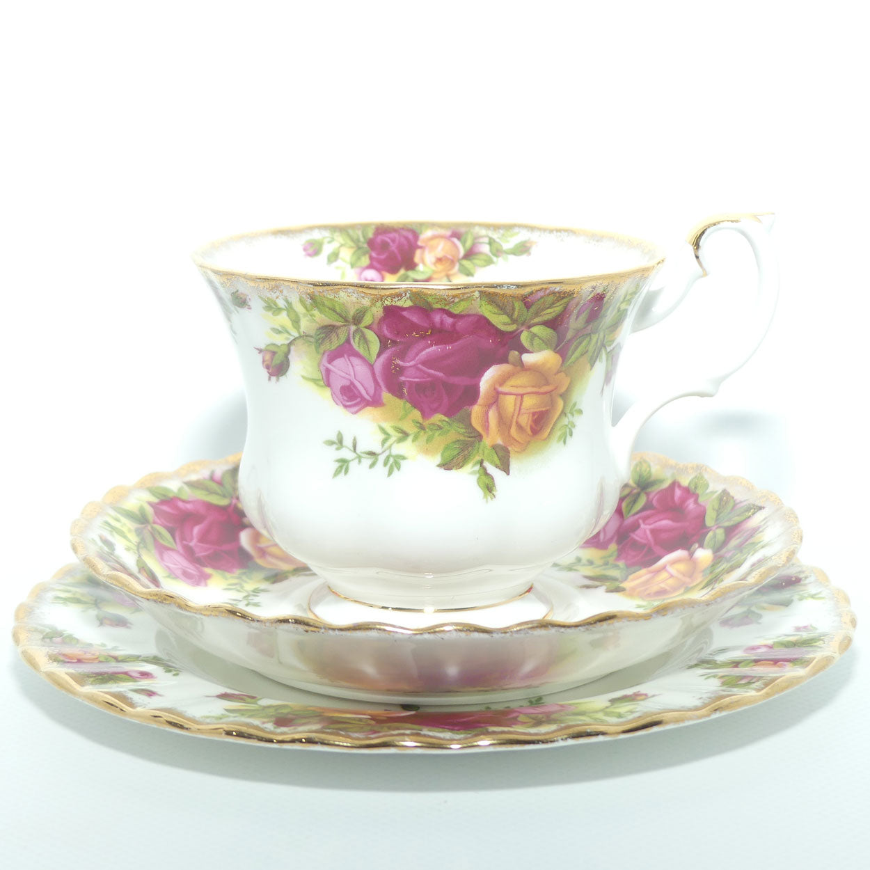 Royal Albert Bone China England Old Country Roses trio | Early backstamp