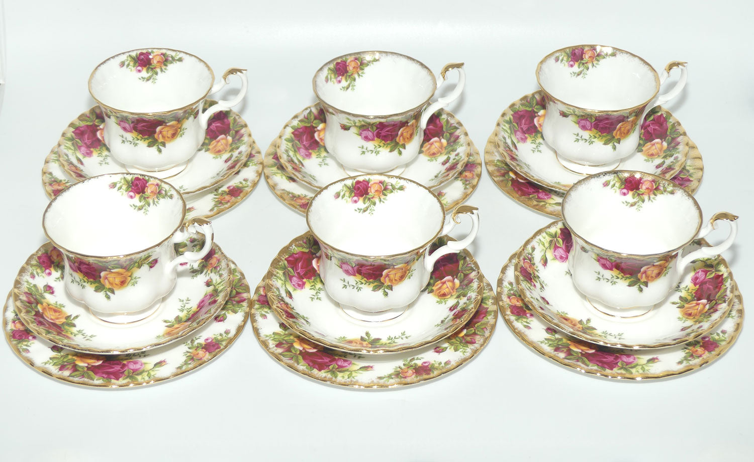 Royal Albert Bone China England Old Country Roses trio set of 6 | Early backstamp