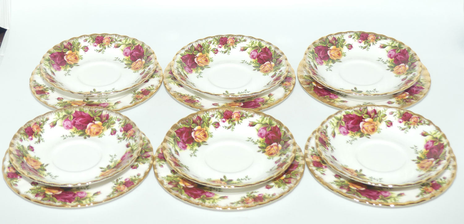 Royal Albert Bone China England Old Country Roses trio set of 6 | Early backstamp