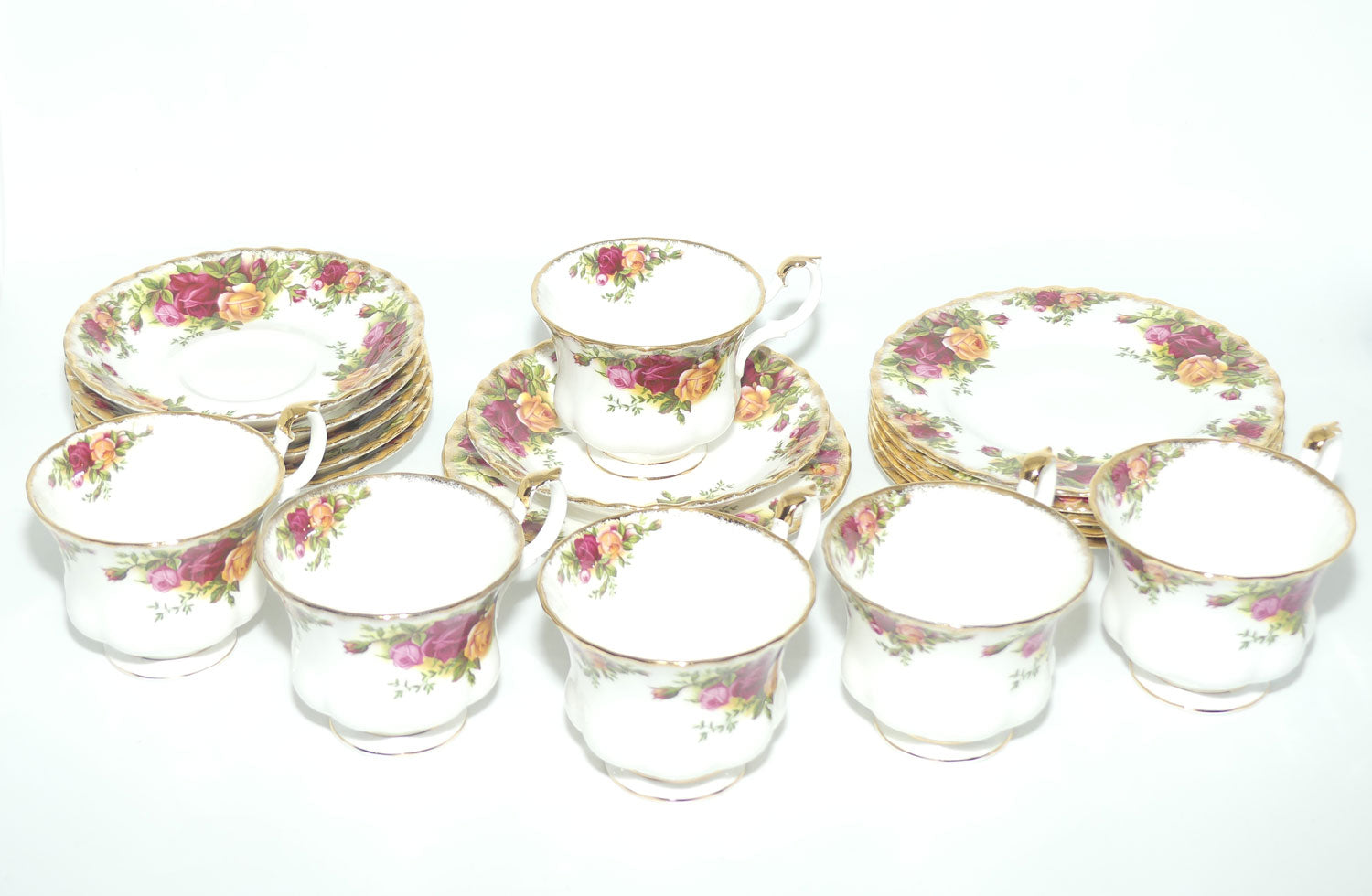 Royal Albert Bone China England Old Country Roses trio set of 6 | Early backstamp