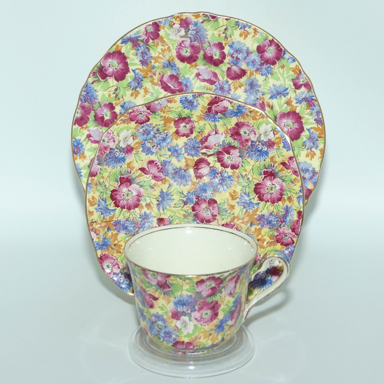 Roundabout Antiques · Products · Royal Winton Grimwades Chintz Royalty trio | Square saucer | Round plate · Shopify