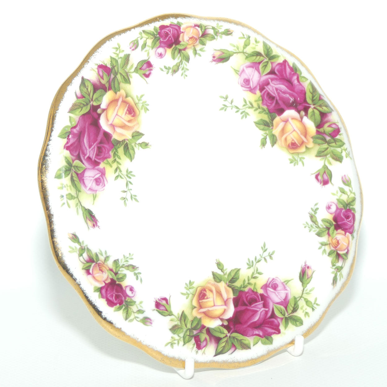 Royal Albert Bone China England Old Country Roses trivet | Tea Pot stand | © 1962 Royal Albert Ltd backstamp