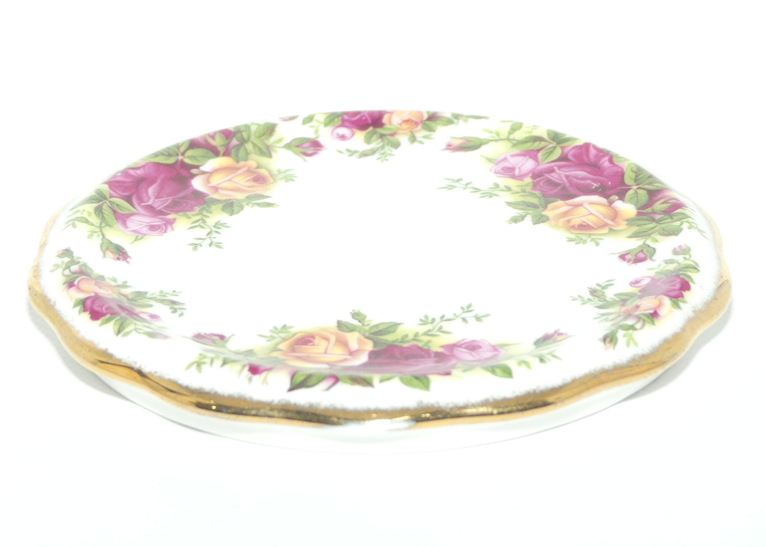 Royal Albert Bone China England Old Country Roses trivet | Tea Pot stand | © 1962 Royal Albert Ltd backstamp