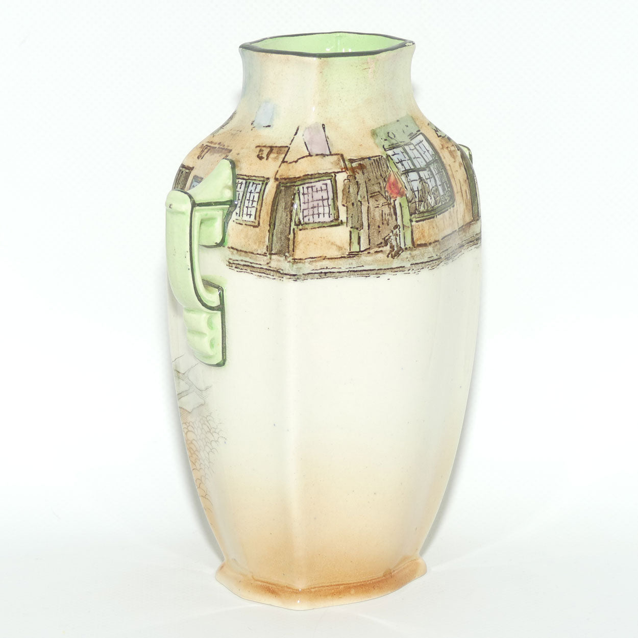 Royal Doulton Dickens Trotty Veck double handled unusual shape vase