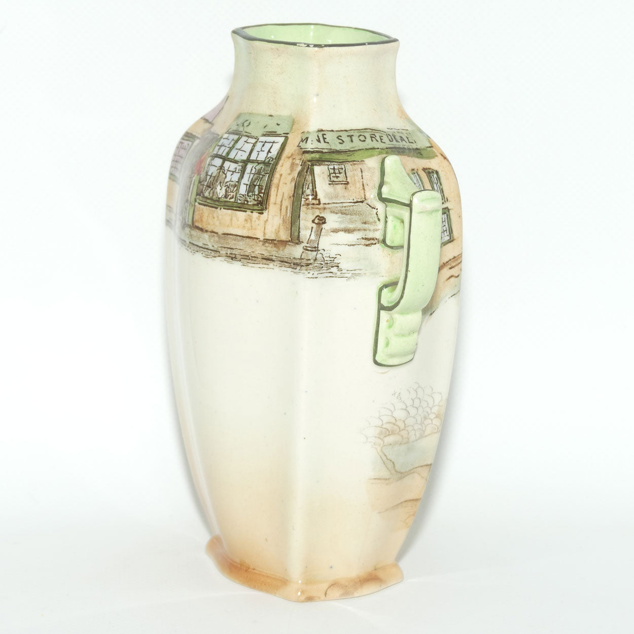 Royal Doulton Dickens Trotty Veck double handled unusual shape vase