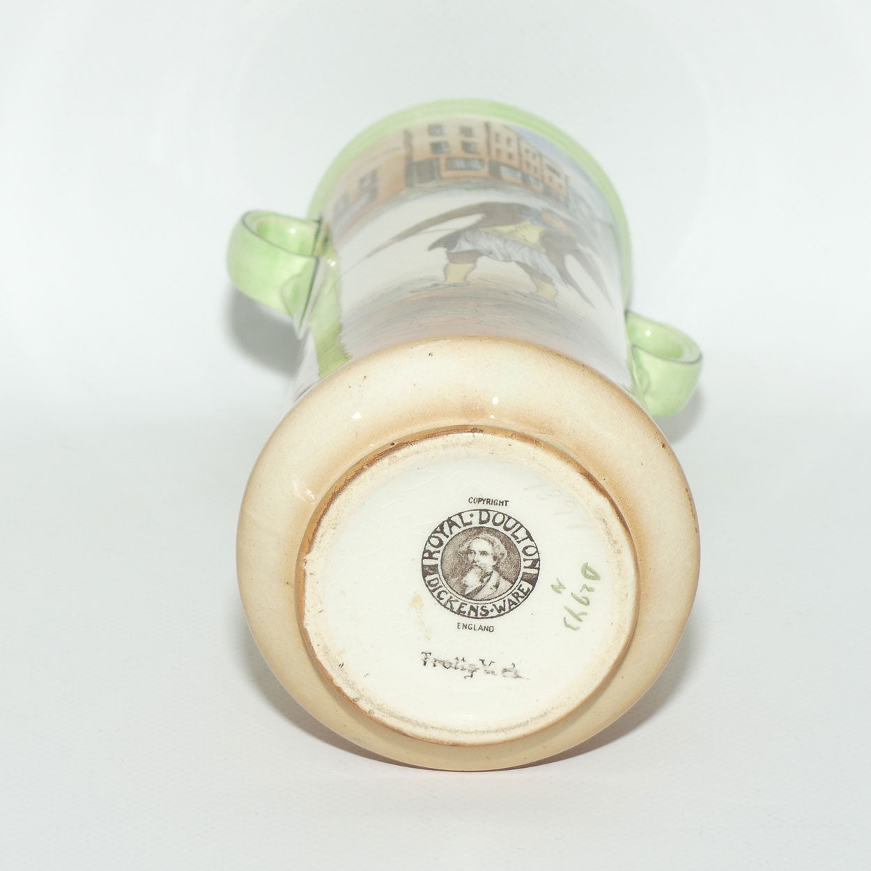 Royal Doulton Dickens Trotty Veck double handled cylinder vase D2973